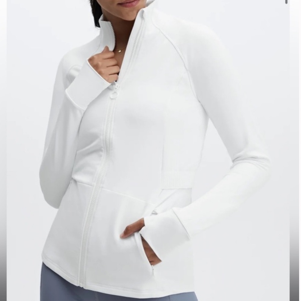 Fabletics Trinity Cold Weather Performance Jacket White Size S Athletic Running